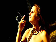 Smoking Beauty Poses Outside