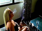 Smoking Blonde Likes To Pose Nasty