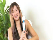 Asian With Huge Big Dildo In Action