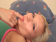 Nasty Blonde Masturbates With Huge Toy