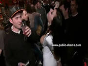 Brunette With Delicious Perky Big Tits Pushed In Middle Of Publi