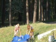 Eva And Loly Naked By The River -3