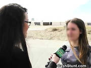 Amateur Blonde Sucks Strangers In Outdoor Blowjob Stunt