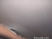 Lovely Black Girl On Her Knees Sucking White Cock At Glory Hole
