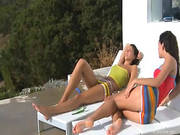 Wet Outside Fun With Two Russian Models