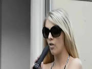 Blonde Woman In Glasses Dildoing Snatch