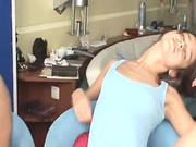 Two Cuties Undressing On The Sofa