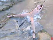 Natural Water Bondage On The Beach For Star