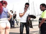 Horny Beauty Lilyan Flashes Her Booty Outdoors And Goes For Quickie
