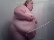 Very Fat Woman Loves To Masturbate In The Shower.
