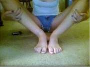 Blonde Teen Is Looking On Her Fingers
