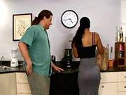 Latina Cutie Enjoys Fucking Two Big Fat Peckers