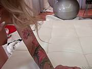 Nice Blonde With Big Brabazons Does Blowjob To Rocco