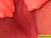 Distorted Nylon Mask Face And Stunning Legs