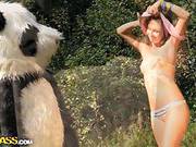Horny Chick Enjoys Playing With Her Unusual Sex Toy
