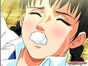 Caught Hentai Schoolgirl With A Muzzle Brutally Fucked By Bandits
