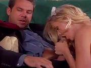Nasty Blonde Maid Sucks Her Masters Stiff Bazooka In Living Room