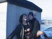 Tight Ass Brunette With Large Tits Gets Drilled In Public
