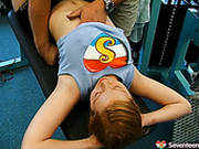 Redhead Teen Hottie Is Seduced By Perverted Dude In A Gym