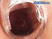 Svelte Brunette Hussy Plays With Monster Dildo And Pussy Speculum