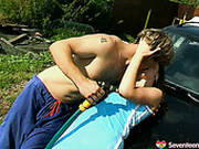Salacious Hottie Is Fucked Right On The Hood Of A Car