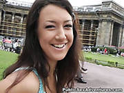 Adorable Brunette Girl Gives A Head On A Red Square