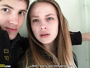 Milk Skinned Brunette Chick Gets Hooked Up At The Train