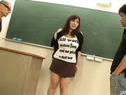 Ample Japanese Hot Pants Get Her Oversized Tits Oral Stroked In Mmf Sex Clip