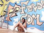 Busty Voluptuous Hip Hop Chick Plays With Big Dildo On The Floor