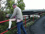 After Sucking A Stiff Dick Kinky Teen Sonja Gets Fucked From Behind Outdoors
