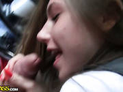Awesome  Chick Jerks Off Dick In The Car
