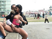 Steamy Brunette Hussy Zuzanna Gives Blowjob To Horny Dude In Public