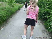 Girl On Roller Skates Knows How To Give A Good Head