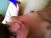 Ruined Brunette Amateur Drills Her Tight Bearded Vagina With Dildo