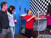 Horny College Guys Get Anissa Kate To Do Them A Favor