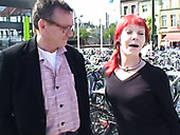 Aroused Grey-haired Daddy Gives Tongue Fuck To Sextractive Milf In The Street