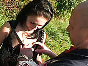 Fuckable Brunette Amateur Gives A Head To Aroused Daddy After He Fingers Her Cunt