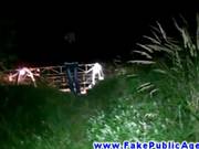 Blonde Eudo Babe Up For Sexy Fun For Money In The Park