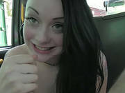 Sexy Alessa Sucks And Fucks In The Backseat To Get Paid In The Taxi
