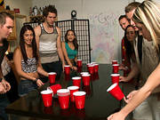 Sexy Girl Students Are Challenges In Flipcup And Strip Down To Have Sex