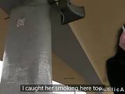 Brunette Gets Fucked In Basement Of Train Station