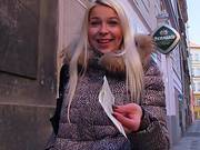 European Blonde Chick Karol Drilled With Stranger For Money